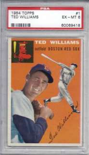 1954 Topps, #1 Ted Williams, HOF, Red Sox, PSA 6 EXMT  