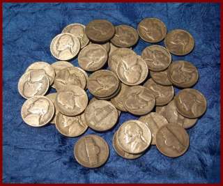 Lot of 40   Thomas Jefferson Silver War Nickels 1944 P  