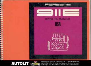 1971 Porsche 911 911E Owners Manual  