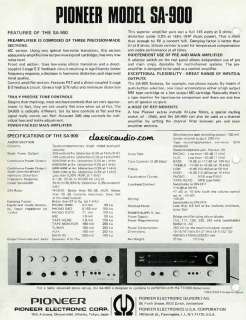 Pioneer SA 900 Integrated Amp, high end MM & MC phono  