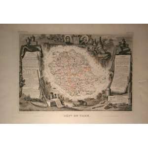  Antique Map of France, Midi Pyrene c.1847: Home & Kitchen