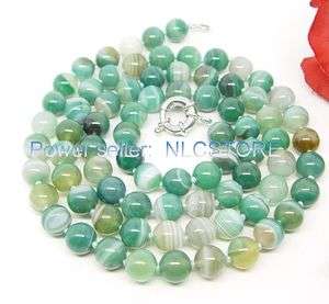 35 10mm green Botswana Agate round beads necklace  