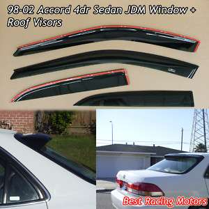98 02 Accord 4dr JDM Side Window + Rear Roof Visors  
