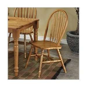   Light Oak Arrow Back Wood Side Chair in Light Oak Finish: Furniture