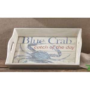  Coastal Maryland Blue Crab Wooden Snack Serving Tray 