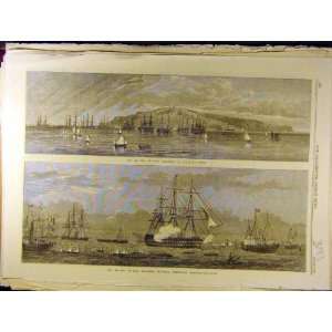  1865 British Channel Squadron Cherbourg Portland Print 