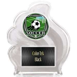  6.5 Wave Ice Custom Soccer Trophies WHITE TROPHY   SHIELD 