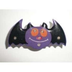  Bat Superbright LED Flashing Pin Halloween Accessory: Toys 
