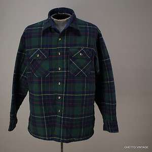   OAKTON Plaid ACRYLIC INSULATED FLANNEL Western Shirt Jacket XL  