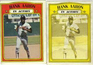 1972 Topps Hank Aaron #300 Blank Back Color SeparationTest card RARE 