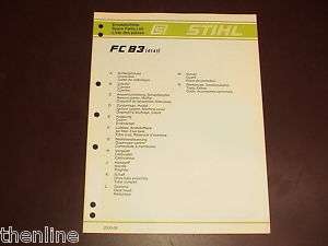 STIHL Edger Spare Parts List Manual Book FC83 FC 83  