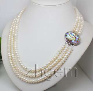 natural white freshwater pearl Abalone Shell necklace  