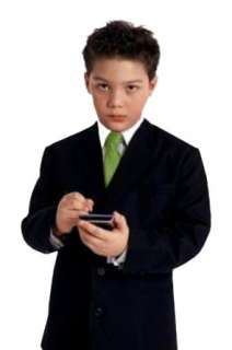  Gino Giovanni Formal Boy Black Suit with Green Tie From 