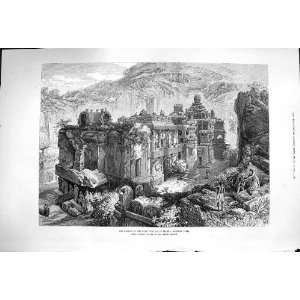  1876 Kailas Cave Temples Ellora India Architecture: Home 