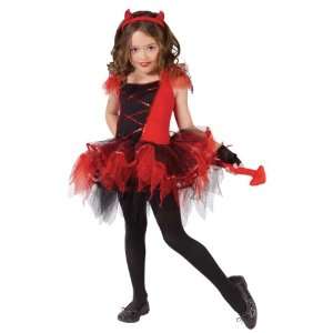  Lets Party By FunWorld Devilina Child Costume / Black/Red 