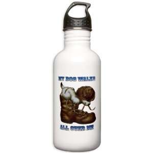   Water Bottle 1.0L My Dog Walks All Over Me Puppy 