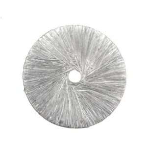 : Silver Plated Brushed Satin Round Flat Pailette Beads 18mm (6 Beads 