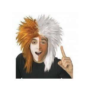   : DELUXE SPORTS TEAM PRO FOOTBALL ORANGE AND WHITE WIG: Toys & Games