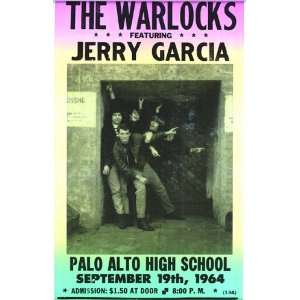 The Warlocks Featuring Jerry Garcia 14 X 22 Vintage Style Concert 