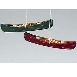  Red Wooden Canoe with Paddles Christmas Ornament 6 #C0596 