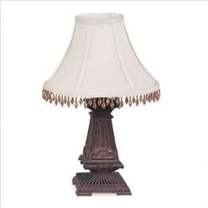   Aged Tuscany Mini Table Lamp with Beige Beaded Shade: Home Improvement