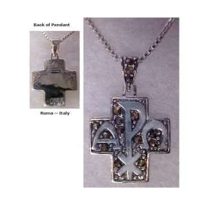 Alpha & Omega Cross with Marcasites