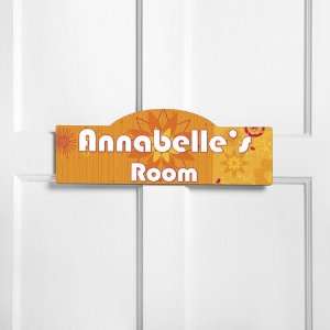  Personalized Orange Blossom Kids Room Sign