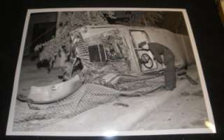 Car Crash photos Oakland CA 1950s 60s head on collision roll over 