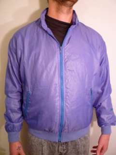 80s Vintage Izod Lacoste Windbreaker Jacket   Purple Blue Zipper 