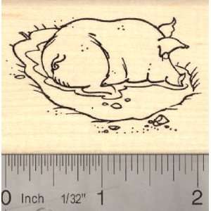  Wallowing Pig Rubber Stamp: Arts, Crafts & Sewing