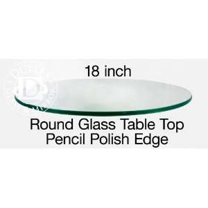  Glass Table Top: 18 Round, 3/8 Thick, Pencil Edge 