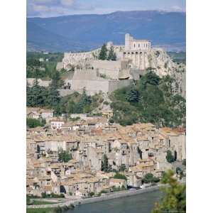 Citadel and Town Overlooking River Durance, Sisteron, Provence, France 