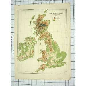  Colour Map British Isles Showing Altitudes