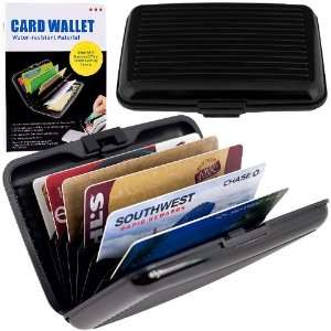  Aluminum Credit Card Wallet   RFID Blocking Case   Black 