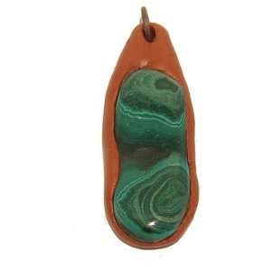  Malachite Pendant 02 Green Banded Copper Clay Crystal 