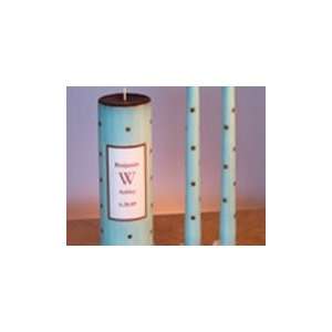  Blue Polka Dot 3 x 9 Unity Candle and 12 Tapers: Home 