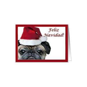 Feliz Navidad Pug Dog Card