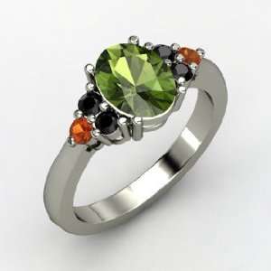  Emily Ring, Oval Green Tourmaline Sterling Silver Ring 