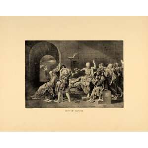  1894 Print Death Socrates Men Chains Classical Greek 