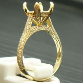 SOLID 14K YELLOW GOLD DIAMOND SEMI MOUNT ENGAGEMNT RING SETTING ROUND 