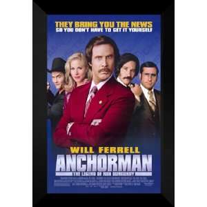 Anchorman Ron Burgundy 27x40 FRAMED Movie Poster 2004  