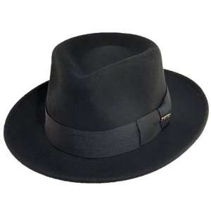   Large Addison Soft Wool Fedora Hat   Black: Health & Personal Care