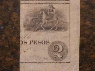 1862 Louisiana $2 Note   With Republic of Texas Dos Pesos Notes on 