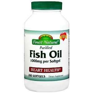  Finest Natural Purified Fish Oil 1000 mg Softgels Dietary 