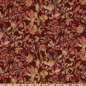  44 Wide Shadow Play Leaf Vines Orange/Red Fabric By The 
