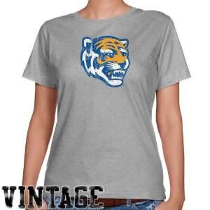  Memphis Tigers Ladies Ash Distressed Logo Vintage Classic 