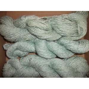  Aqua blue green worsted wool sparkle knitting yarn Arts 