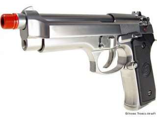WE FULL METAL Silver M9 Gas Blowback Airsoft Pistol Gun  