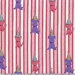  45 Wide Circus Party Animal Stripe Pink Fabric By The 