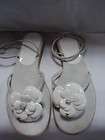 Adorable CHANEL White Thong Sandals w. Flower Sz 40